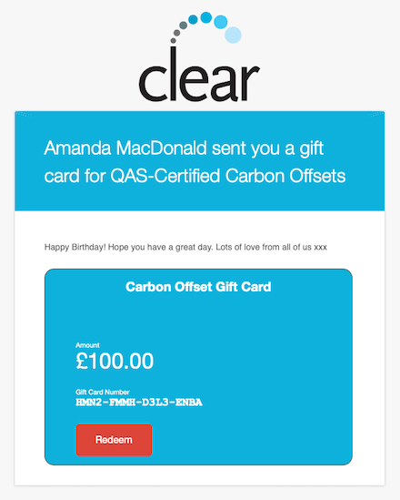 Carbon Offset Gift Card
